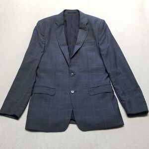 Versace Collection 40R Sport Coat Blue Plaid Wool Blend 2-Button Classic Blazer